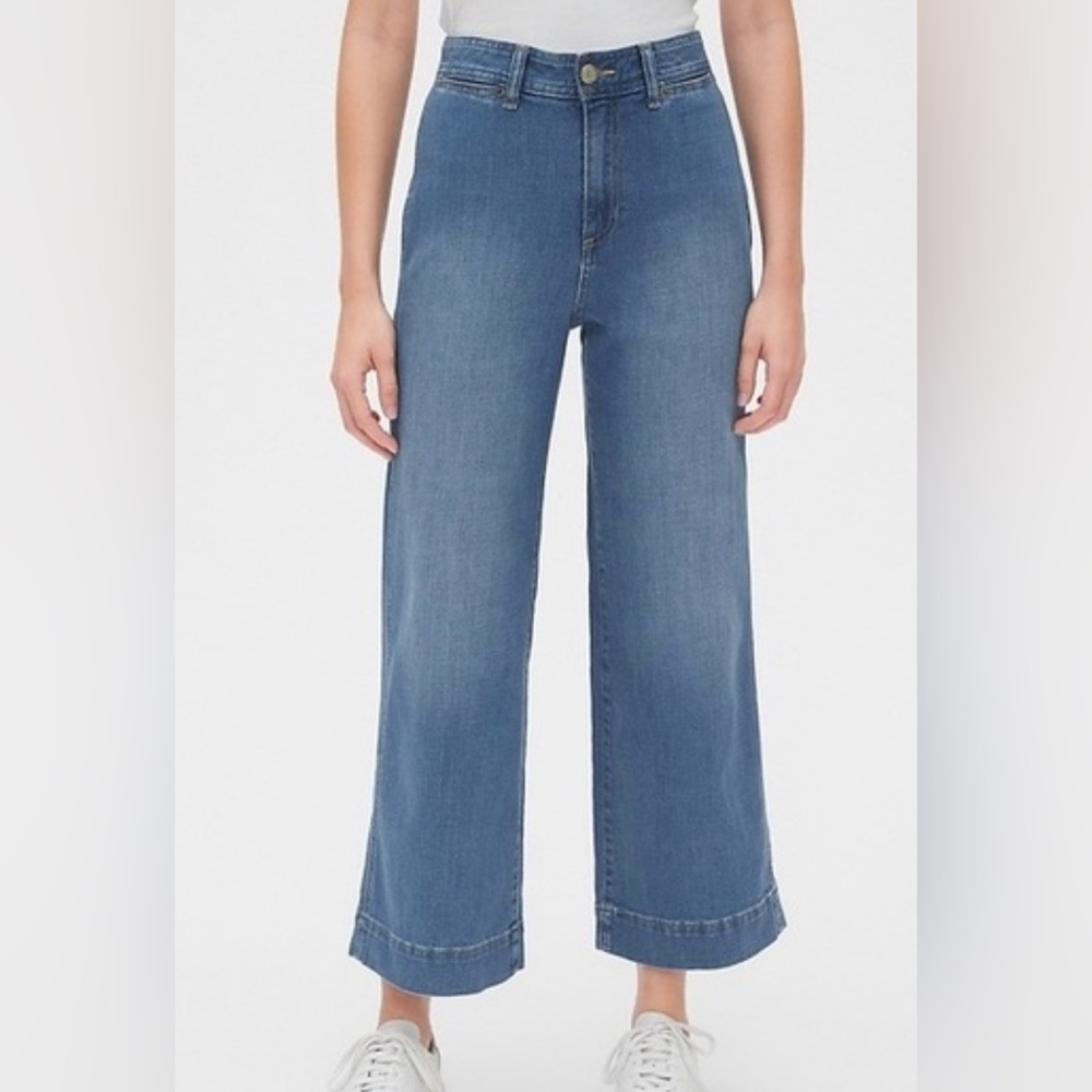Gap High Rise Cropped Wide Leg Jeans
